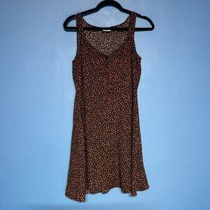 Twee‎ Polka Dot Dress Women's Size Medium Orange Black Preppy Hipster New Girl